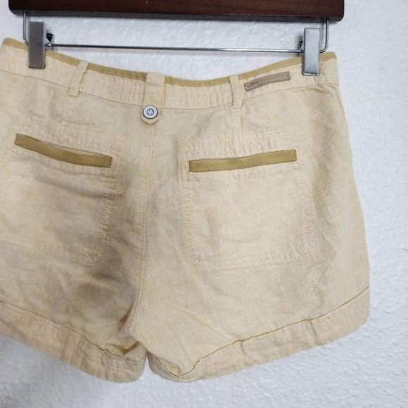 Pilcro And The Letterpress x Anthropologie Yellow Linen Blend Shorts Size 2 - Picture 9 of 10